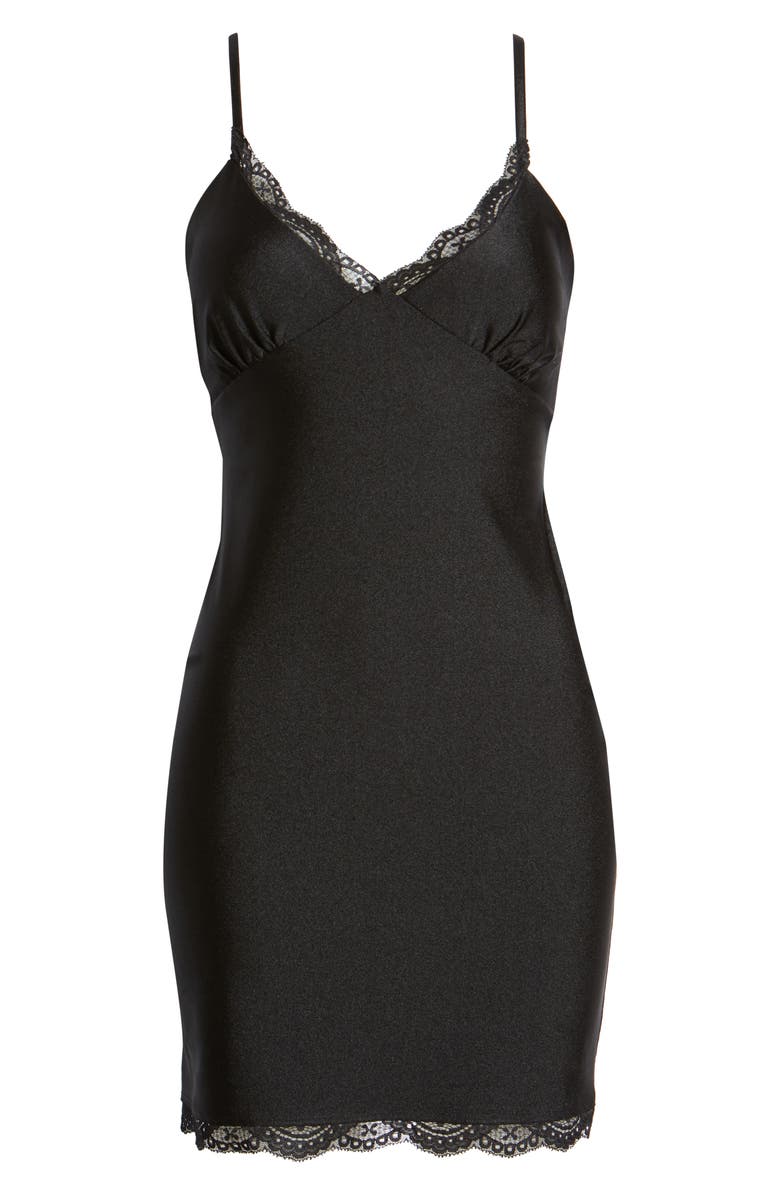 Jump Apparel Satin Lace Mini Slipdress, Alternate, color, 