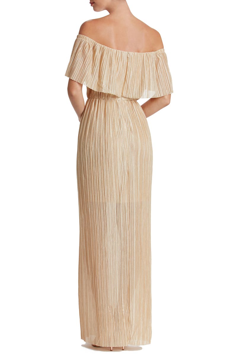 Dress the Population Athena Maxi Dress, Alternate, color, Light Gold