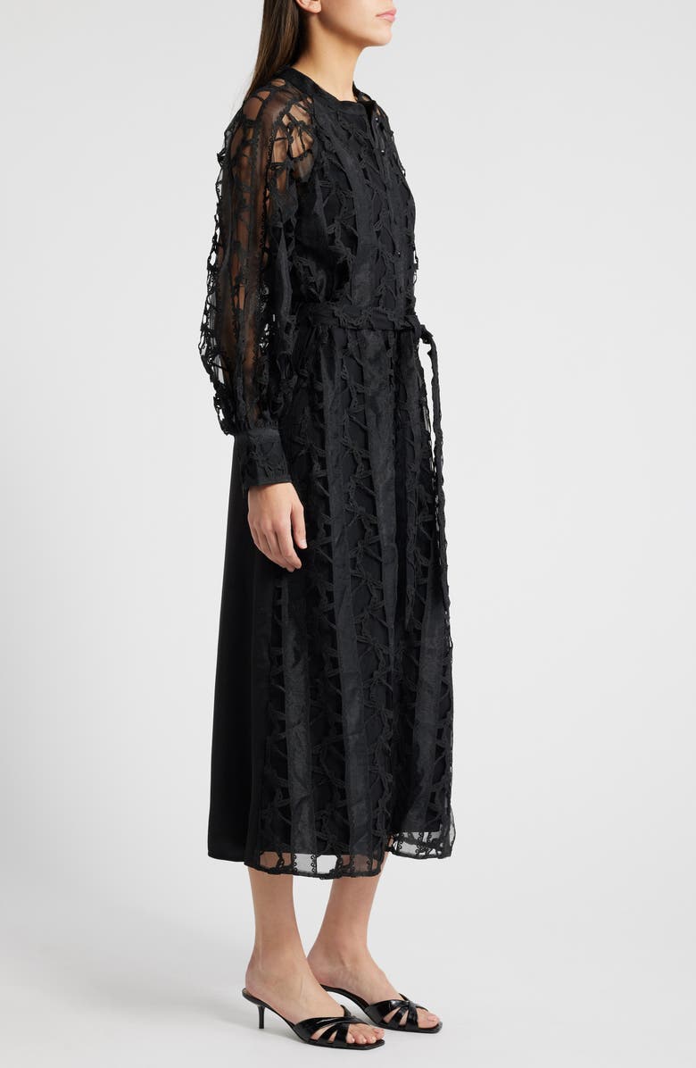 CIEBON Layla Long Sleeve Lace Overlay Midi Dress, Alternate, color, 
