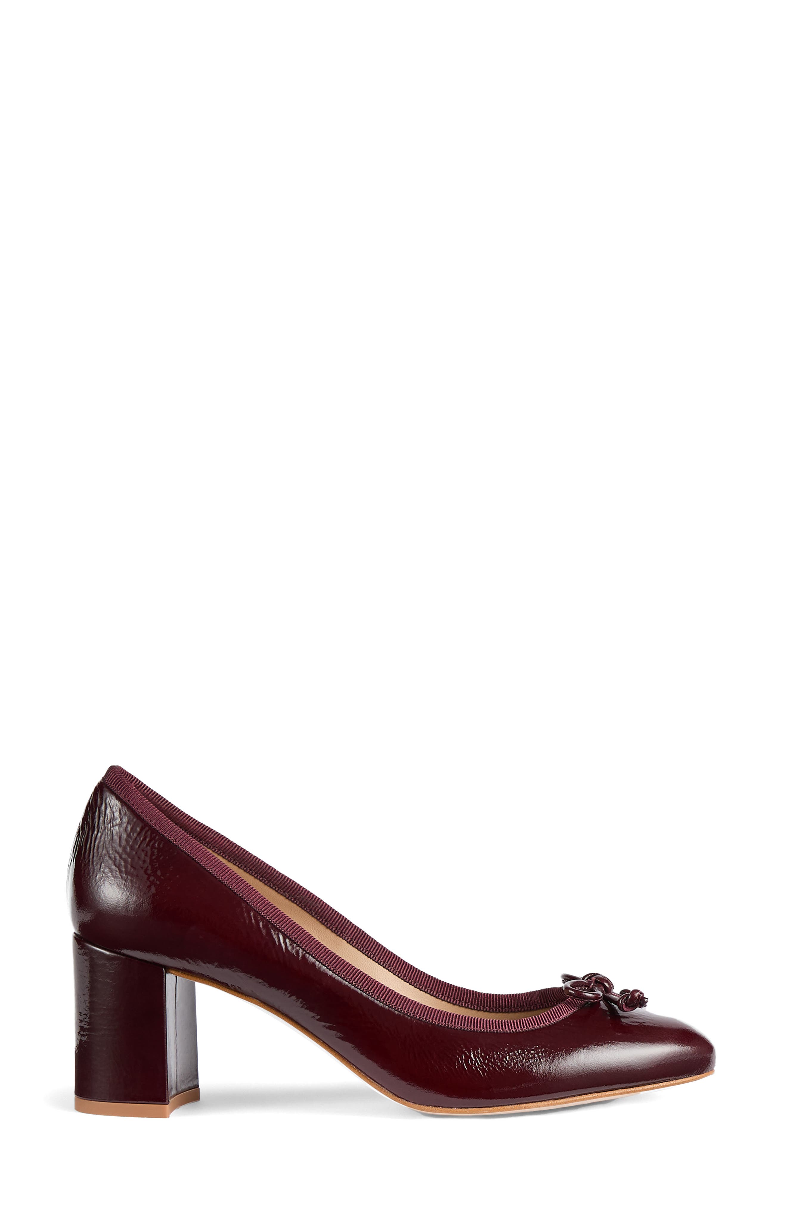 LK Bennett Juliette Block Heel Ballet Pump, Alternate, color, Bordeaux
