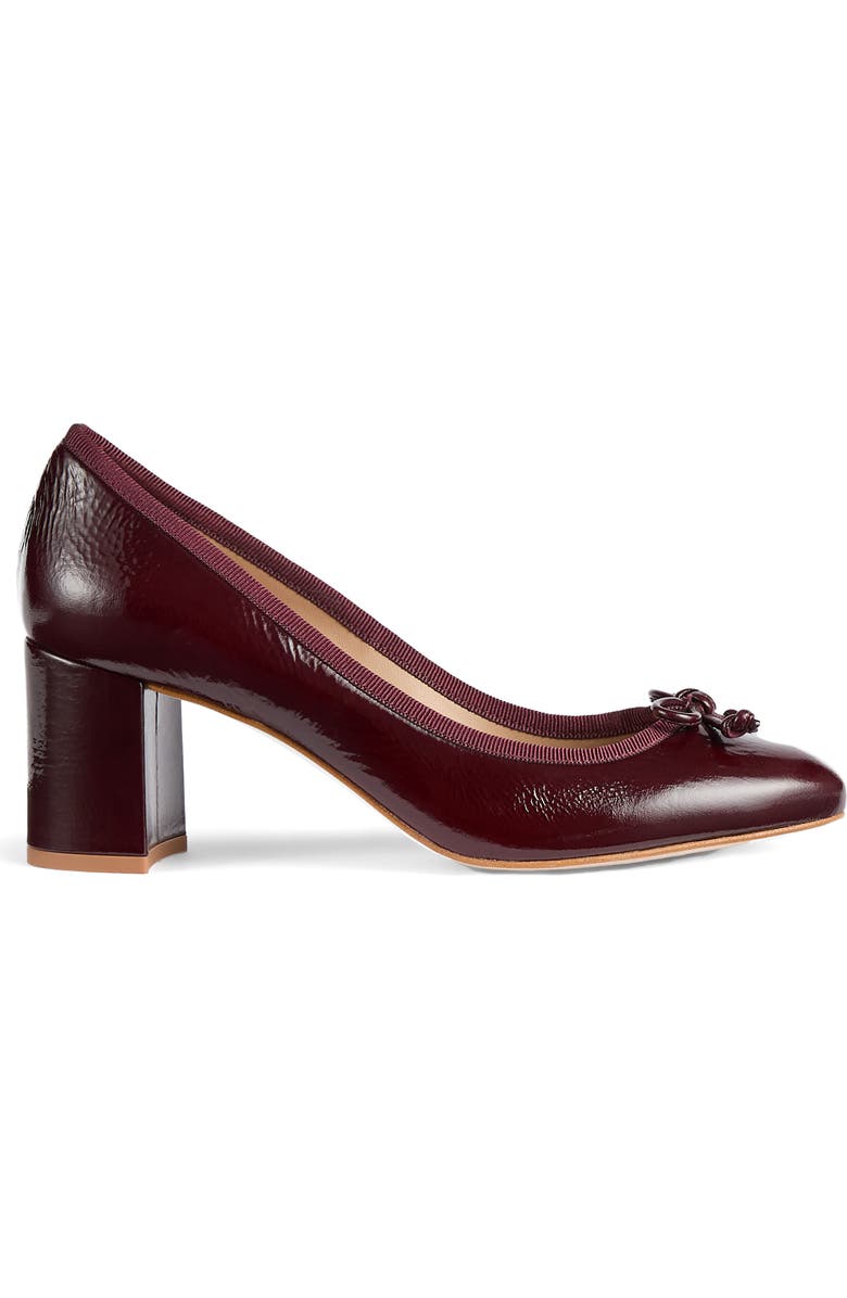 LK Bennett Juliette Block Heel Ballet Pump, Alternate, color, Bordeaux