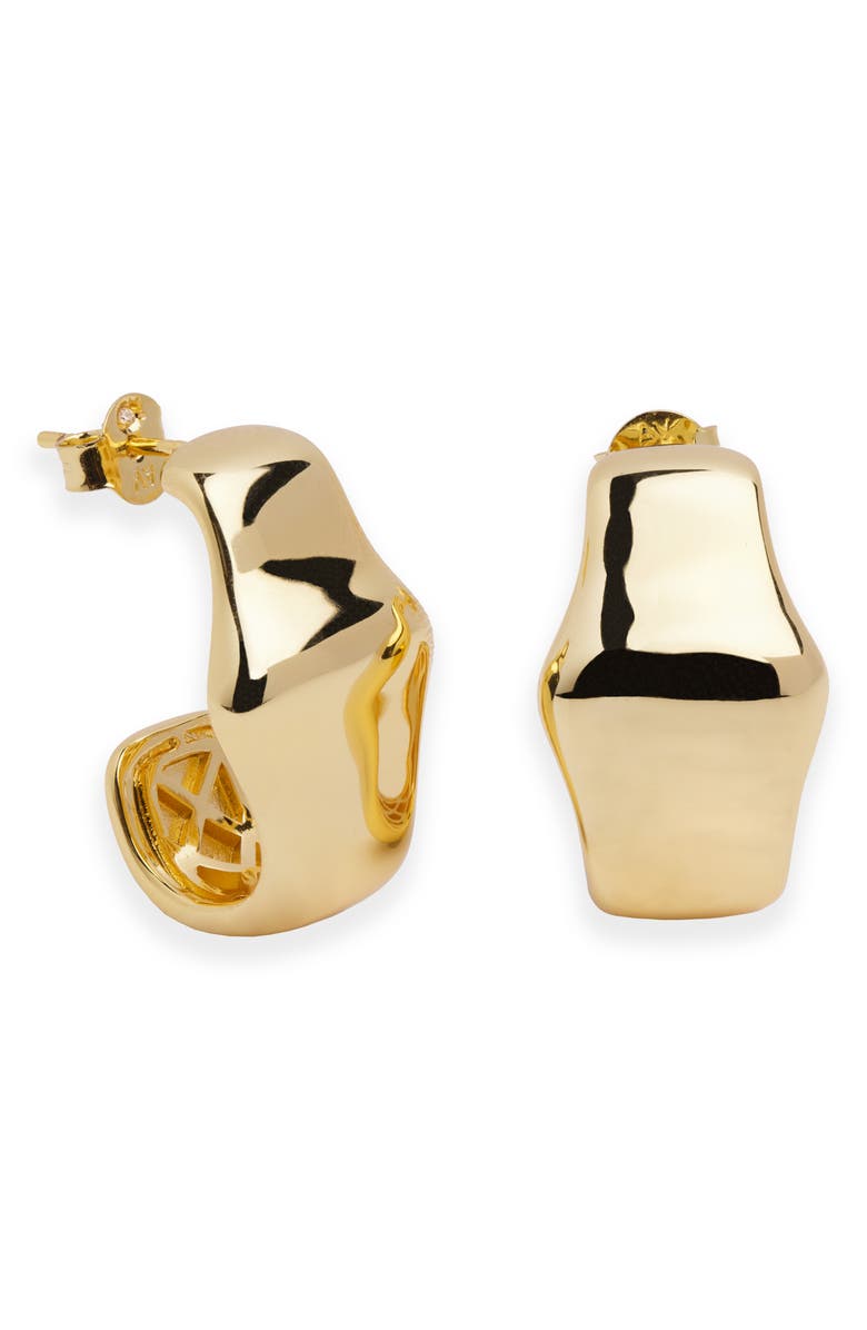 ARGENTO VIVO Bamboo J Hoop Earrings, Main, color, Gold