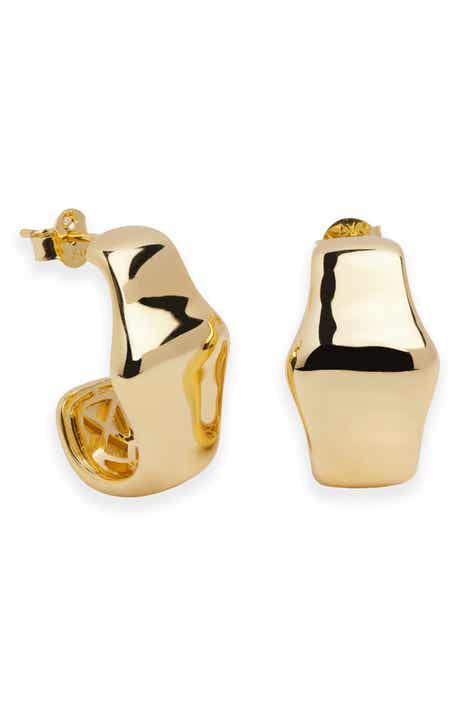 ARGENTO VIVO Bamboo J Hoop Earrings