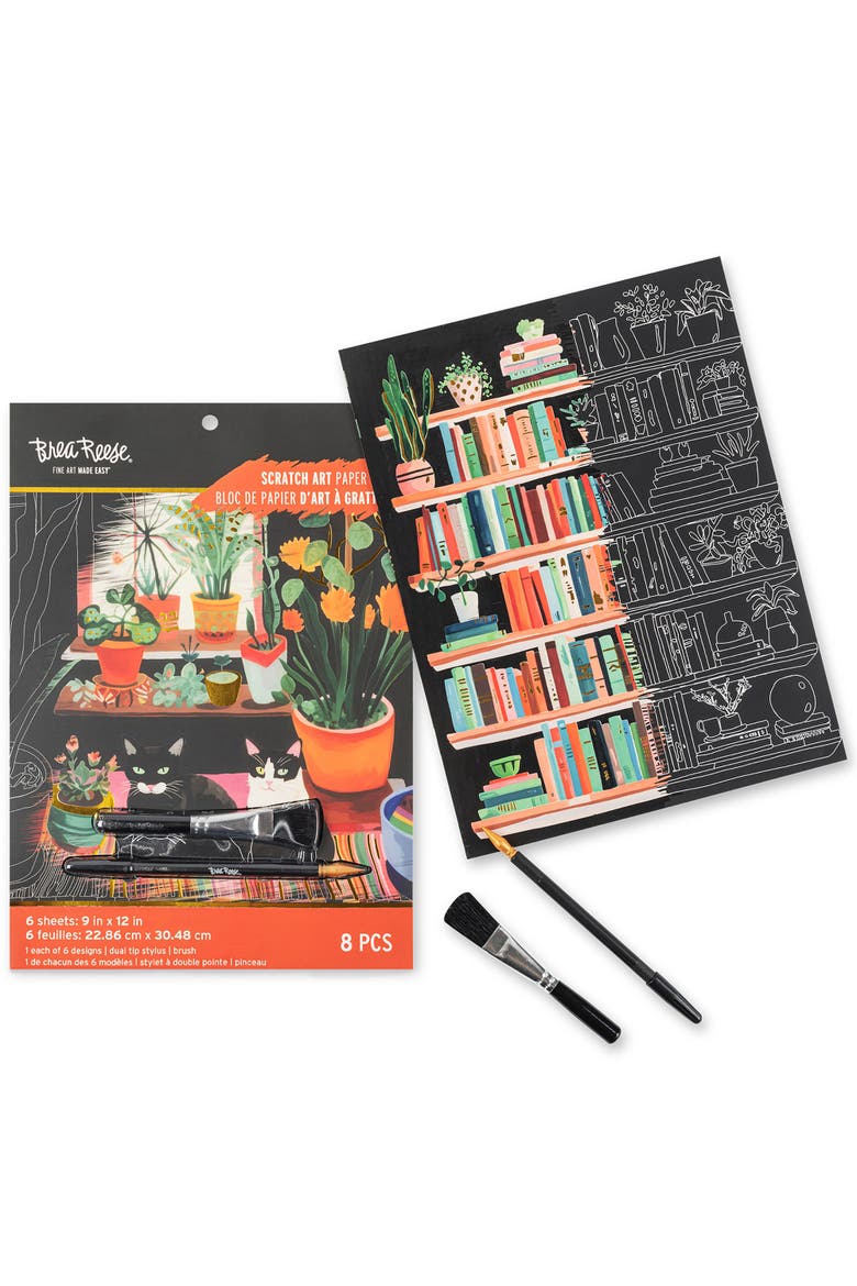 Scratch Art Paper Pad, Cats, Alternate, color, Multicolored