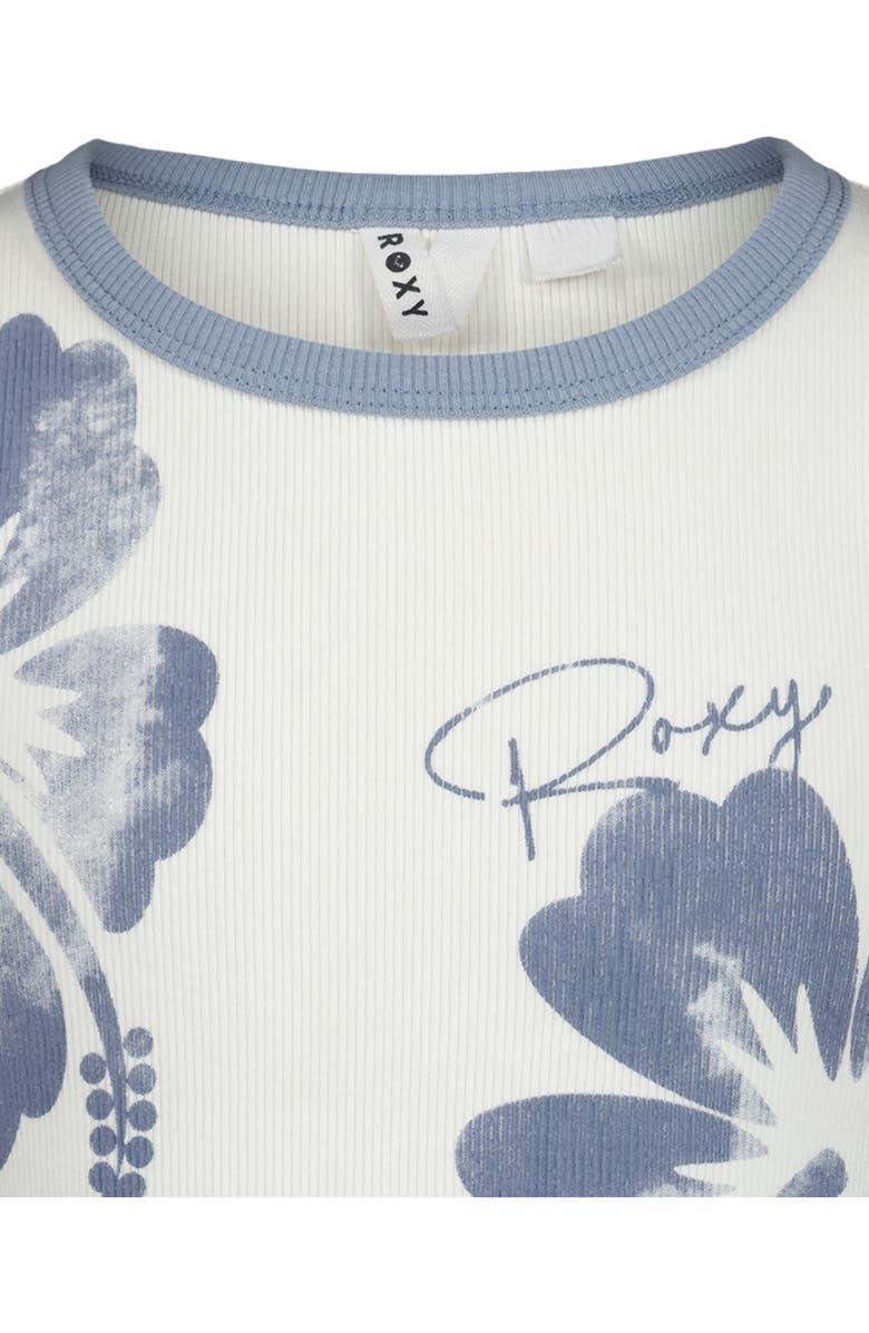 Roxy Kids' Hibiscus Stamp Stretch Cotton Tank, Alternate, color, Rain Washed