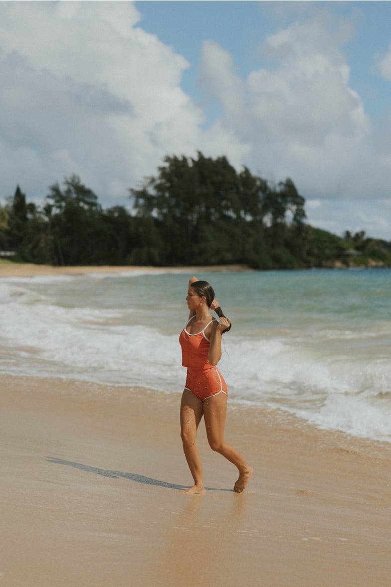 Coral High Waisted Shorts, Alternate, color, Coral