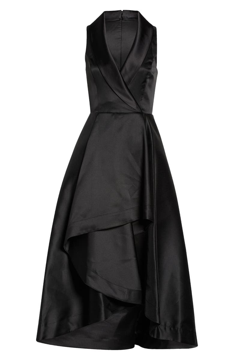 Adrianna Papell Tuxedo High-Low Satin Gown, Alternate, color, 