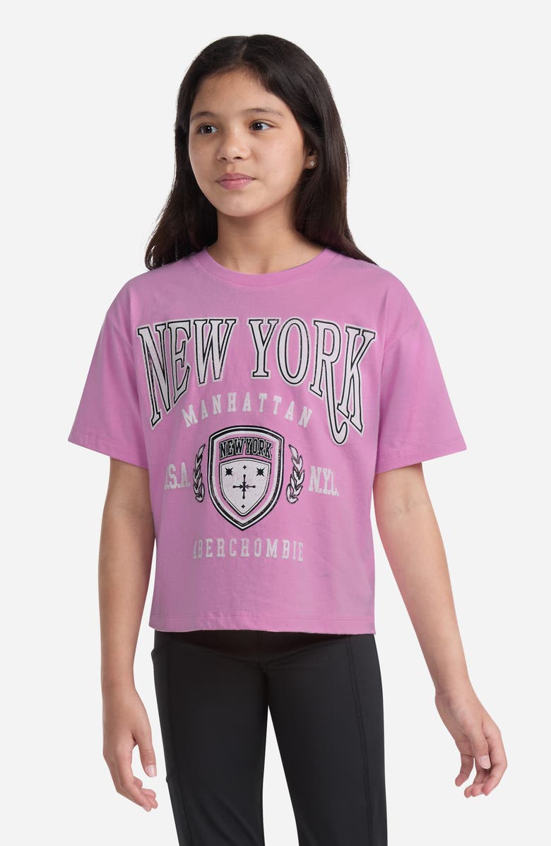 abercrombie kids Kids' Logo Graphic T-Shirt, Alternate, color, Begonia Pink