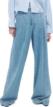 rag & bone Abigale Featherweight Pleated High Waist Baggy Jeans
