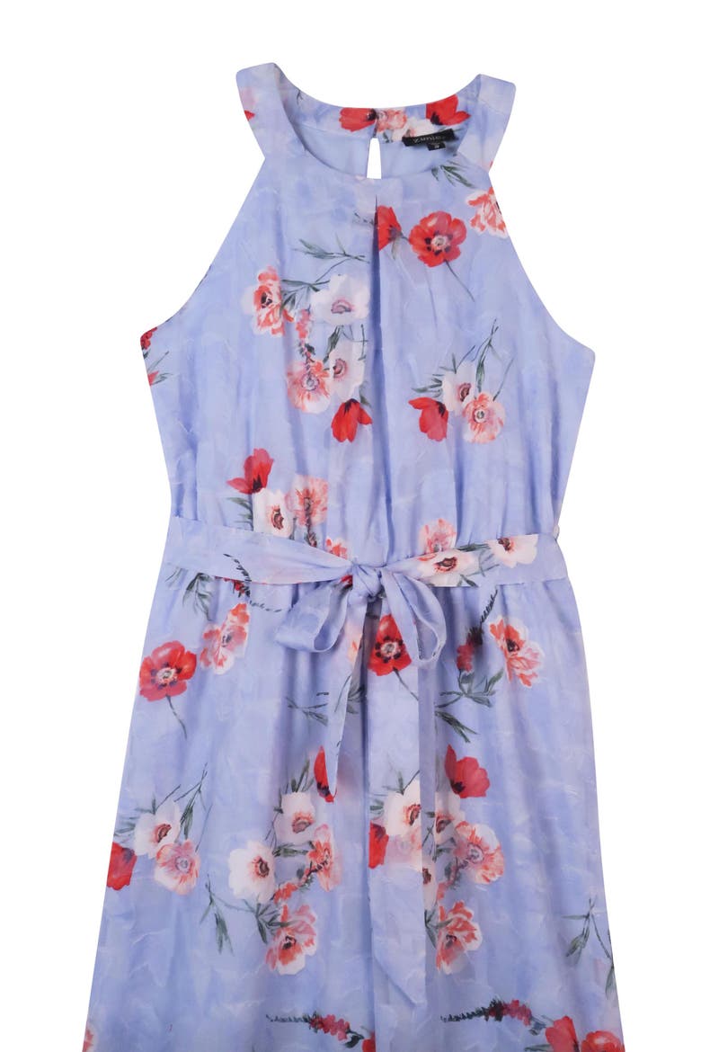 Floral Burnout Chiffon Jumpsuit, Alternate, color, PERIWINKLE