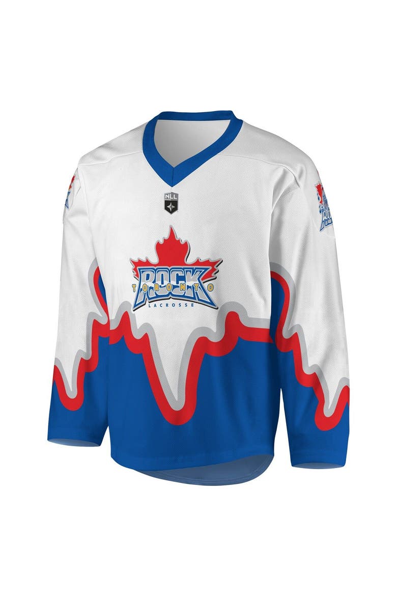 Youth White/Royal Toronto Rock Replica Jersey, Alternate, color, White