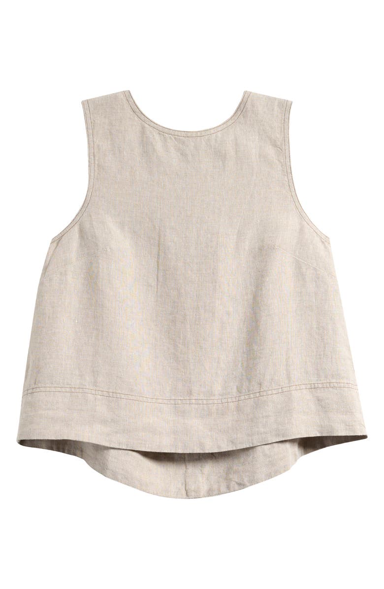 Madewell Pleated Linen Sleeveless Shell Top, Alternate, color, Oat