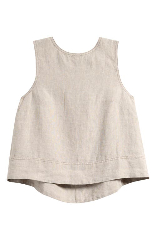 Madewell Pleated Linen Sleeveless Shell Top In Oat