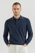 Brunello Cucinelli Sea Island cotton and cashmere lightweight knit polo