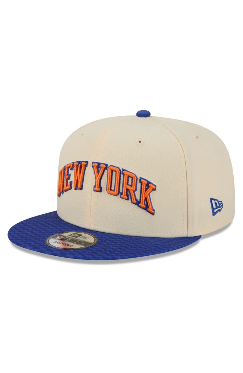 New Era Men's New Era Cream/Blue New York Knicks 2025/26 City Edition 9FIFTY Snapback Hat, Alternate, color, Cream