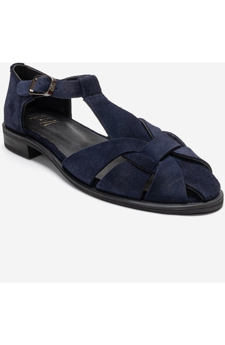 Forever & Always Shoes Dexara Leather Sandal, Alternate, color, Navy Suede