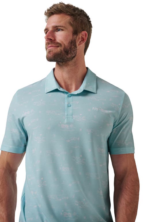 Travismathew Featherweight City Tropical Print Polo In Blue