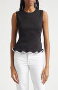 Veronica Beard Elianne Rib Stretch Cotton Tank
