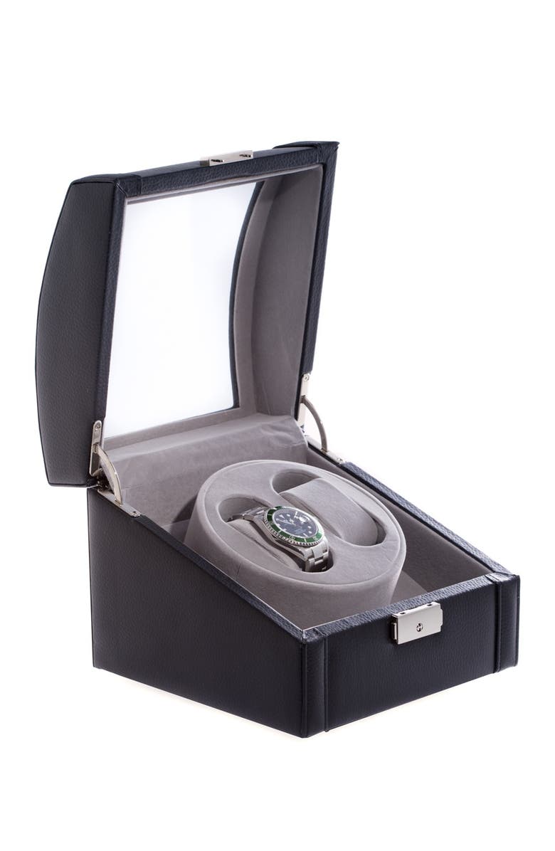 Bey-Berk Black Leather Watch Winder, Main, color, NO COLOR