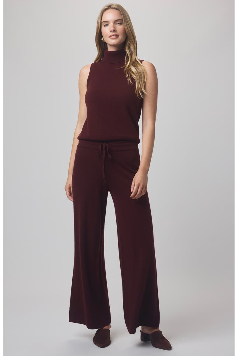 Tori Sleeveless Turtleneck Cashmere Sweater, Alternate, color, ROSEWOOD