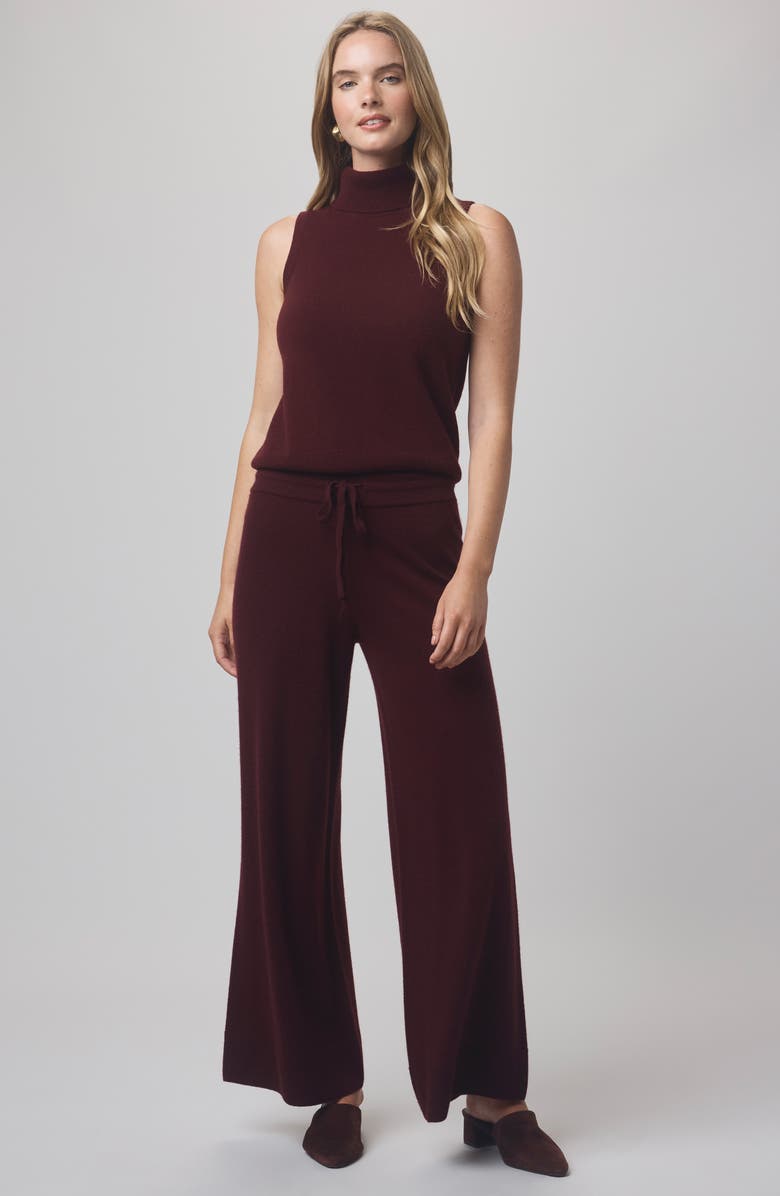 Splendid Tori Sleeveless Turtleneck Cashmere Sweater, Alternate, color, Rosewood