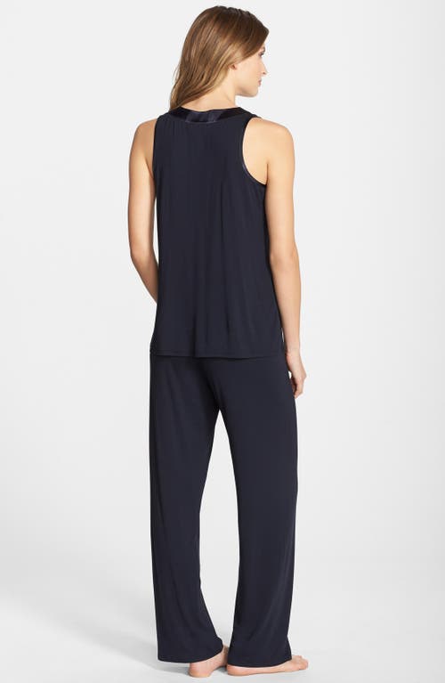 Midnight By Carole Hochman Charmeuse Trim Jersey Pajamas In Black