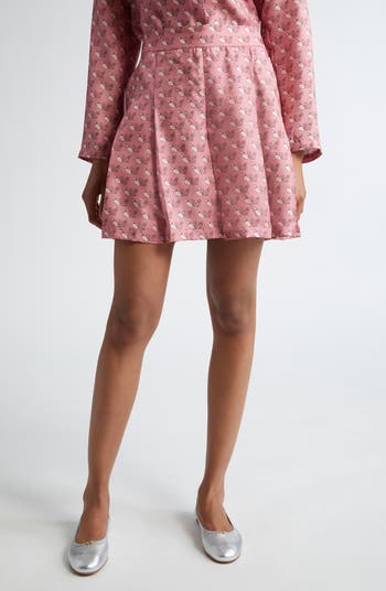 Max Mara Studio Clown Kitty Print Silk Twill Skort | Nordstrom