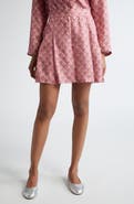 Max Mara Studio Clown Kitty Print Silk Twill Skort