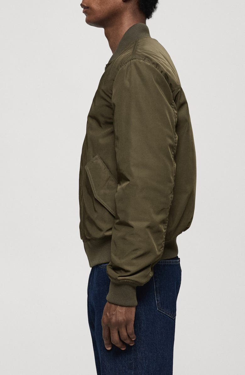 MANGO Water Repellent Quilted Bomber Jacket, Alternate, color, 