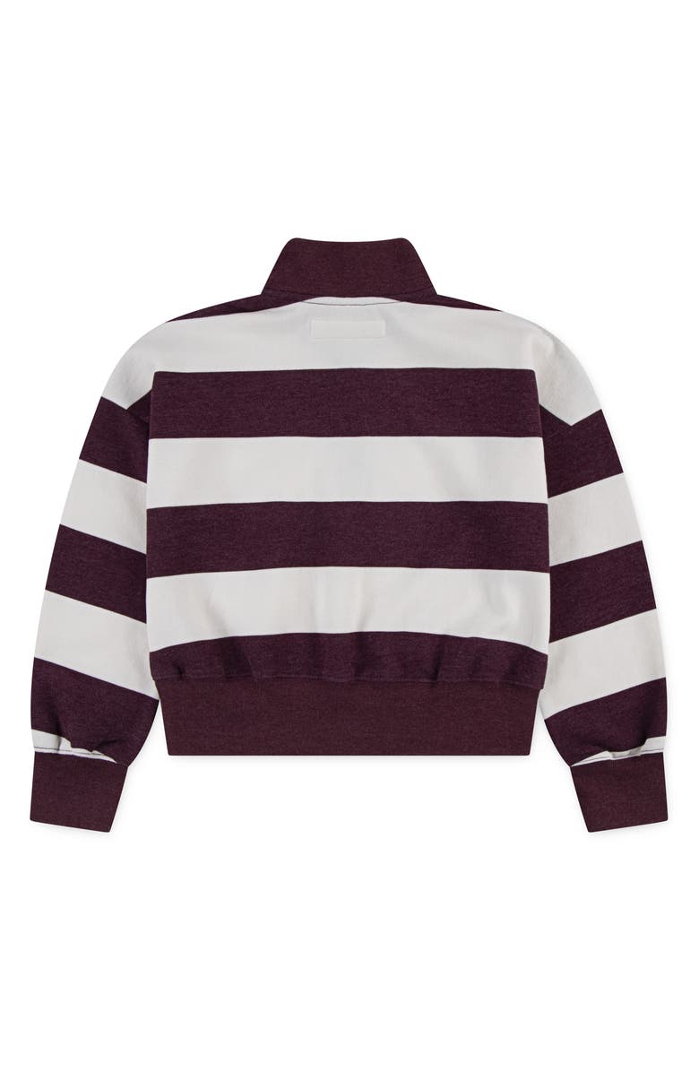 abercrombie kids Kids' Stripe Quarter Zip Sweatshirt, Alternate, color, Fig