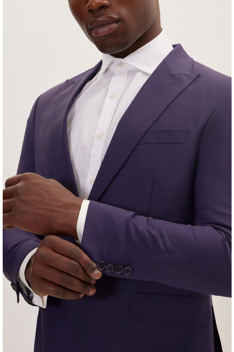 Super 120S Merino Wool Tuxedo, Alternate, color, AUBERGINE