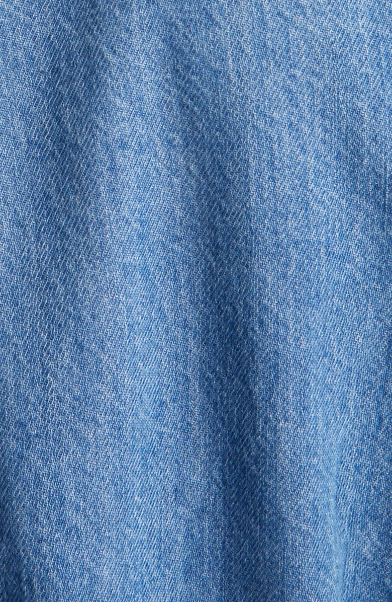 Madewell Long Sleeve Elastic Waist Denim Romper, Alternate, color, Rushland Wash