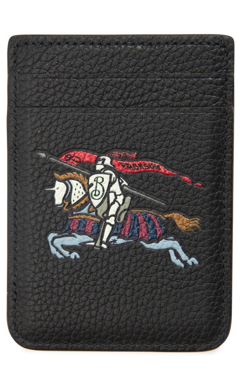 Burberry EKD MagSafe Leather Card Case, Main, color, Black