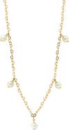 EFFY Freshwater Pearl Station Heart Chain Necklace
