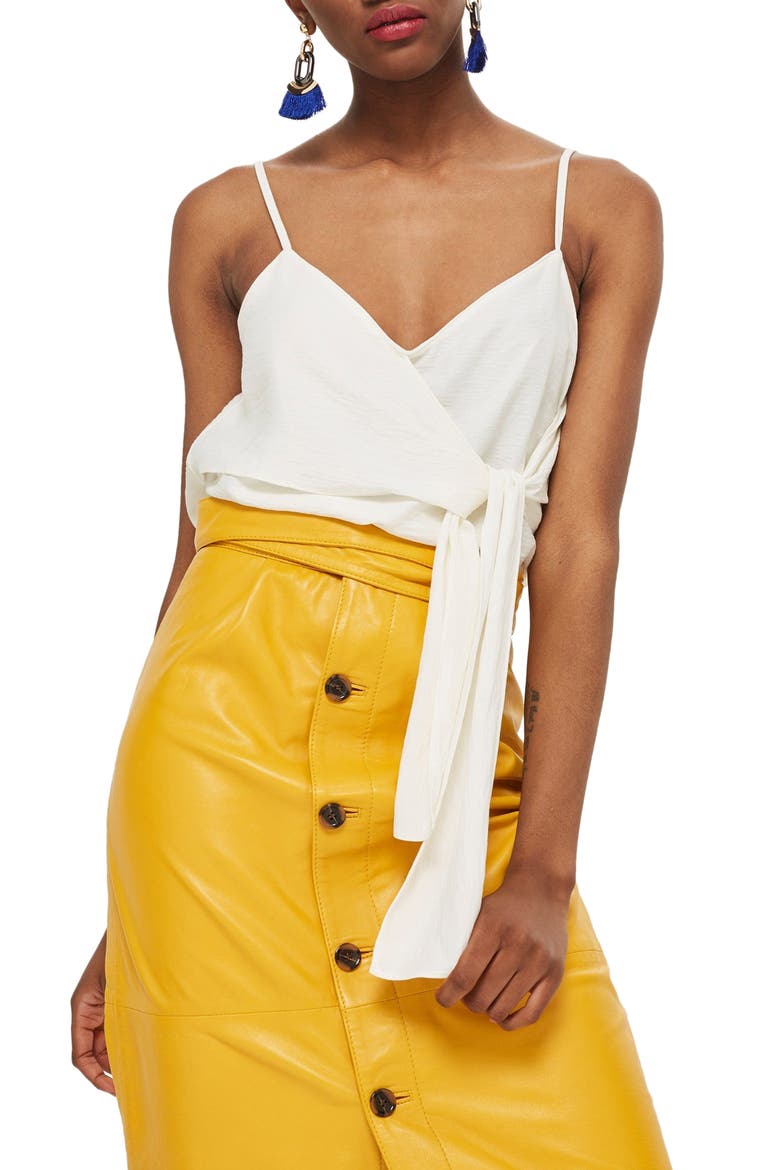 Chrissie Tie Detail Camisole, Main, color, IVORY