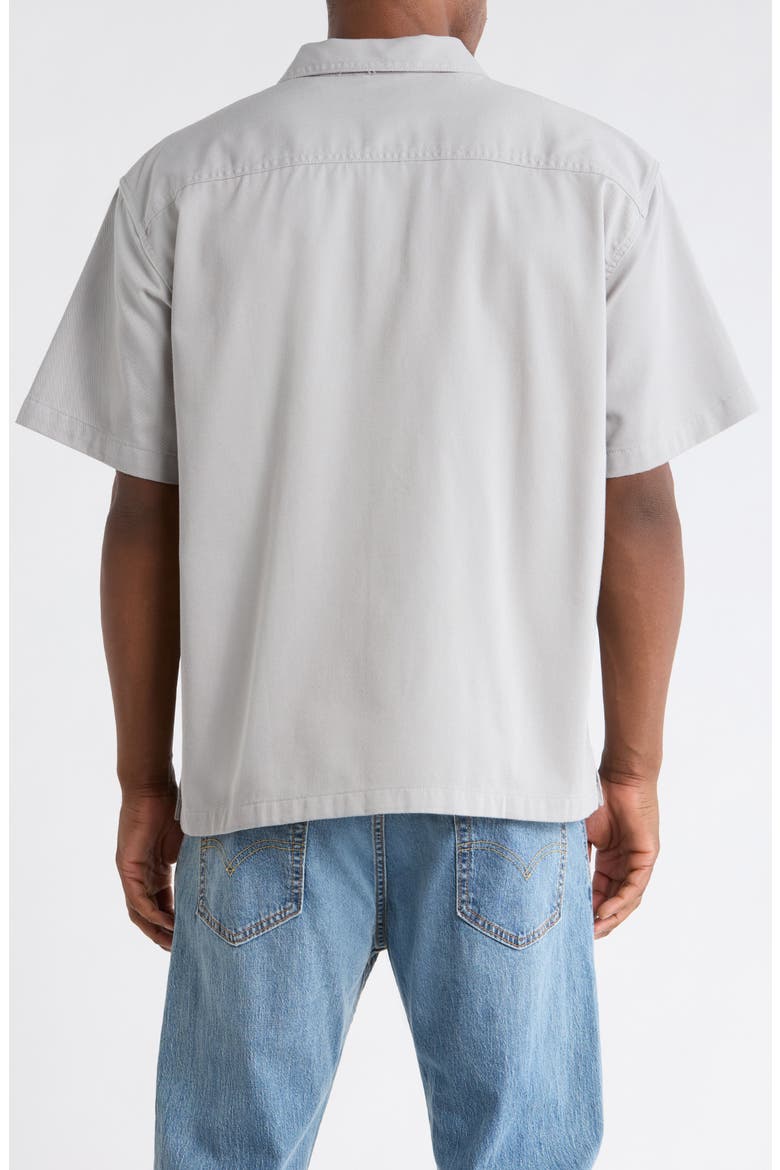 Larkspur Short Sleeve Cotton Button-Up Work Shirt, Alternate, color, DRIZZLE