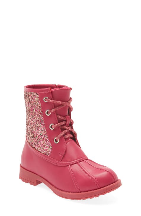 Pink combat boots toddler best sale