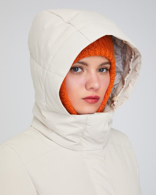 Quartz Co. Chloe | Hooded Down Winter Jacket In Oatmeal
