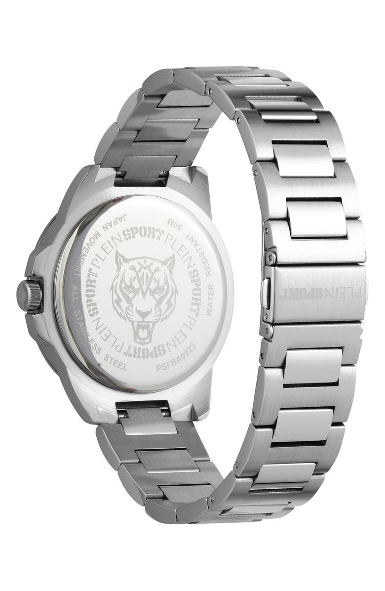PLEIN SPORT Touchdown Bracelet Watch, 44mm, Alternate, color, Stainless Steel