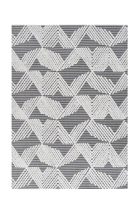 Jazz High-Low Pile Art Deco Geometric Indoor/Outdoor Area Rug