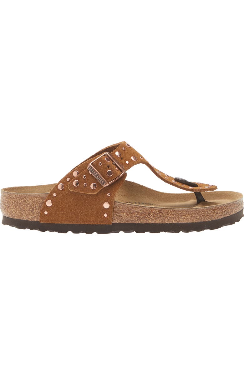 Birkenstock Gizeh Rivets Sandal, Alternate, color, Mink Suede
