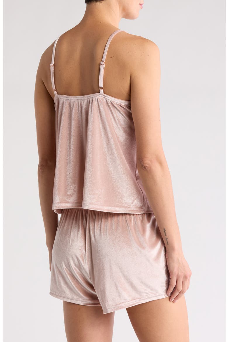 High Shine Velour Camisole & Shorts Pajamas, Alternate, color, SHADOW GRAY