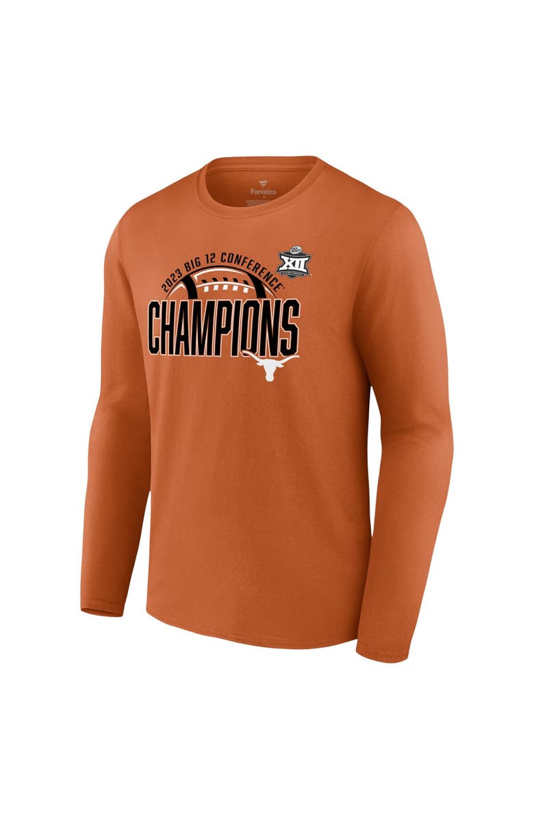 FANATICS Men's Fanatics Branded  Texas Orange Texas Longhorns 2023 Big 12 Football Conference Champions Long Sleeve T-Shirt, Alternate, color, 