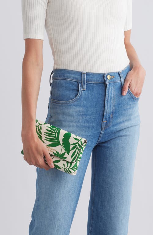 Kate Spade New York Carlyle Print Leather Wallet On A Chain In Watercress Multi