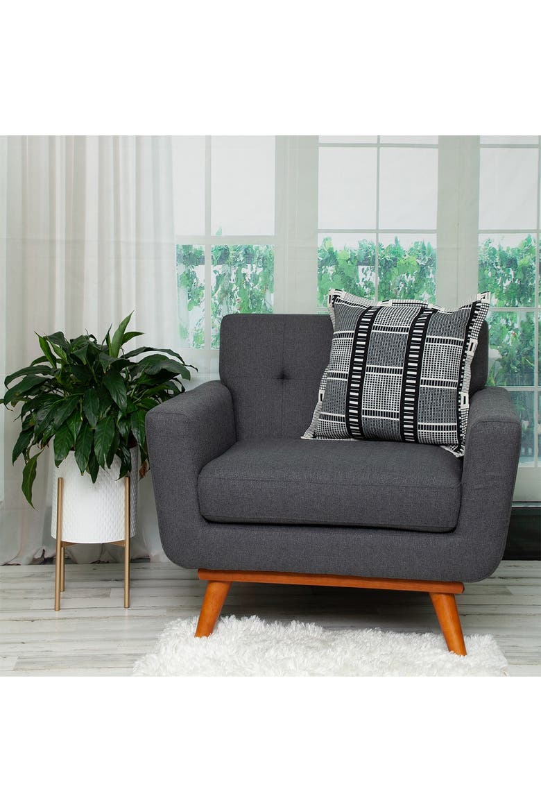 Tamara Transitional Black Throw Pillow, Alternate, color, BLACK