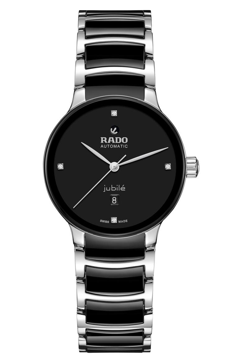 Centrix Diamond Bracelet Watch, 30.5mm, Main, color, BLACK