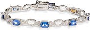 SUZY LEVIAN Emerald Cut Sapphire Tennis Bracelet