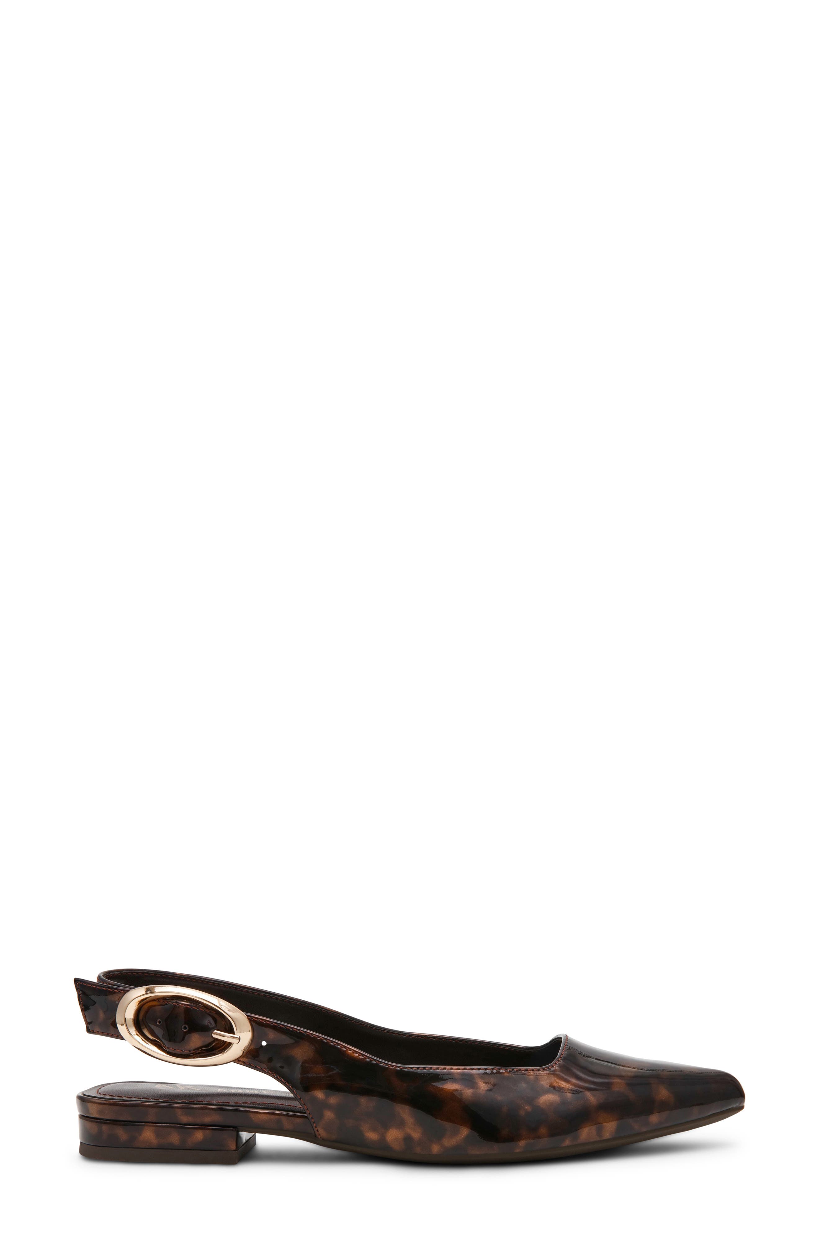 Kalil Faux Leather Slingback Pointed Toe Flat, Alternate, color, TORTOISE