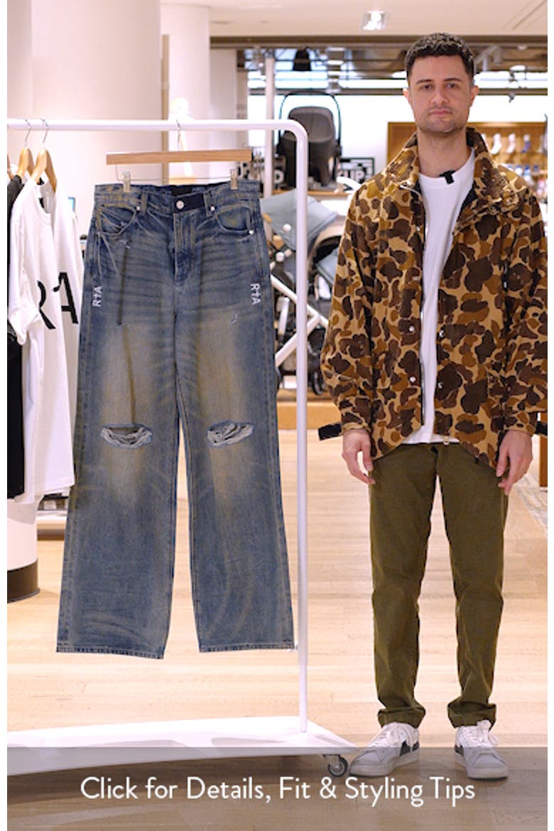 Franco Ripped Wide Leg Jeans video