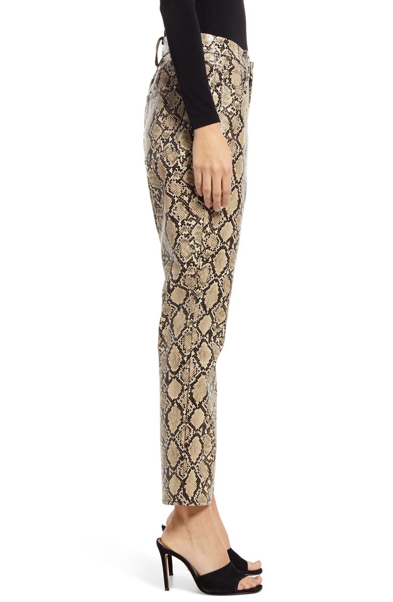 Good American Good Classic Snakeskin Print Pants, Alternate, color, 